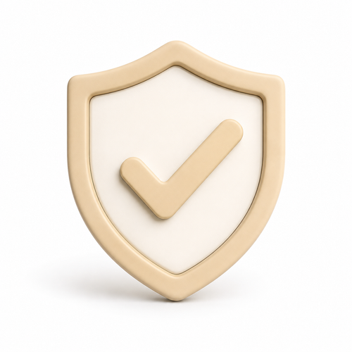 Extra Packing Protection shield with check mark